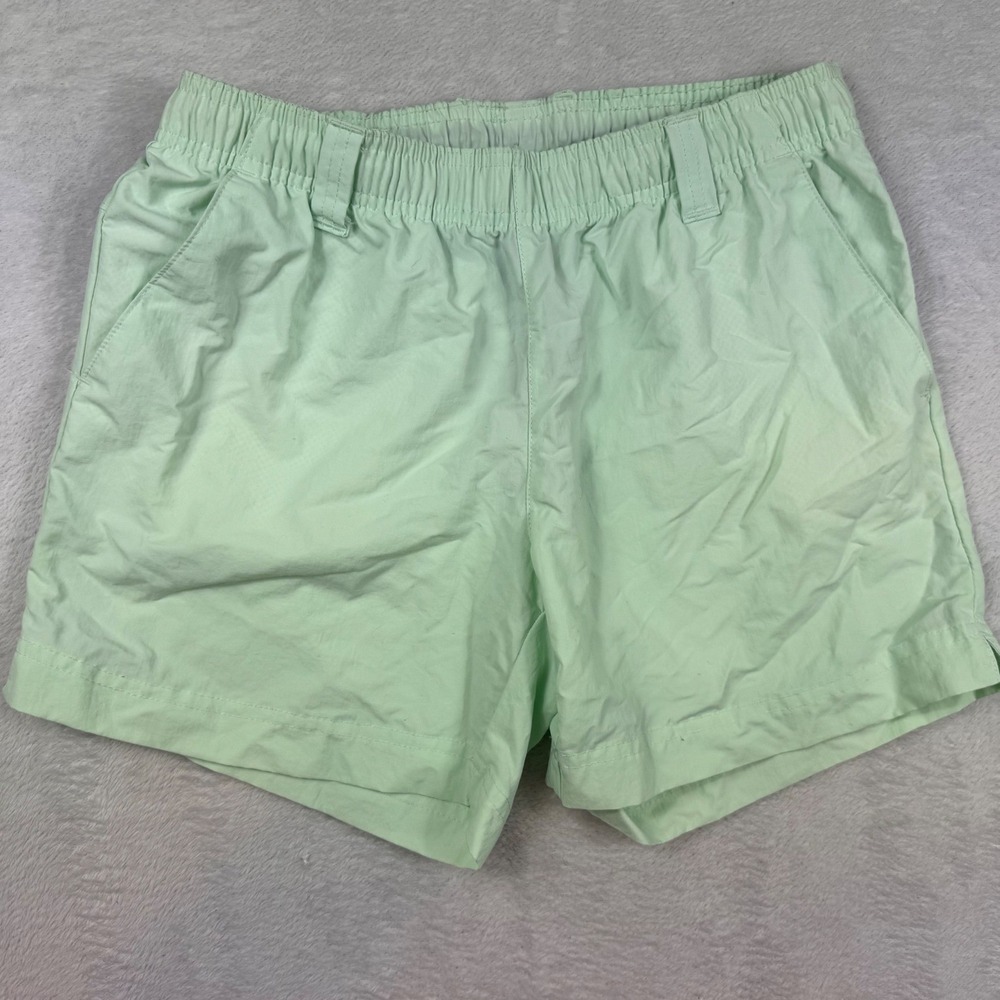 Columbia PFG Mint Green Performance Fishing Shorts Womens Small Elastic Waist